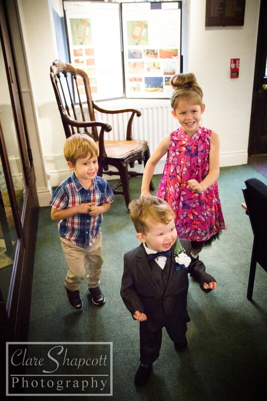 Children very excited during wedding