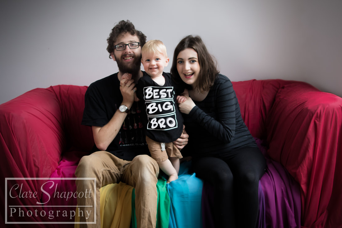 Rainbow Photoshoot Family, Mother, Father, Son, pregnancy announcement best big bro