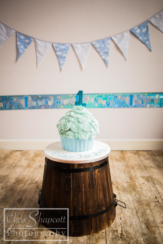 Baby blue cake for one year old twin cake smash.