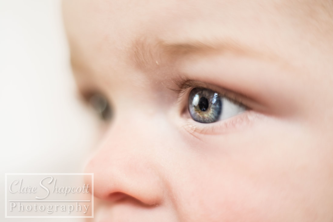 Close up macro photography of stunning baby girl's eyes.