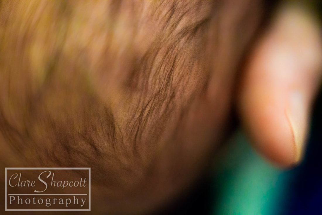 Close up image of Newborn's hair.