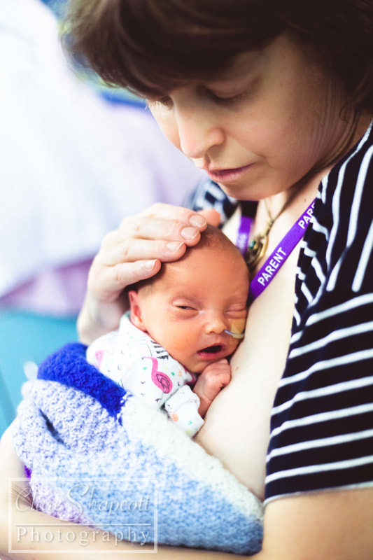 Kangaroo care professional photograph in the Neonatal Unit without Southmead Hospital.